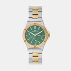Men Quartz Green Dial Multi-Function Metal Watch 1017D-M1214