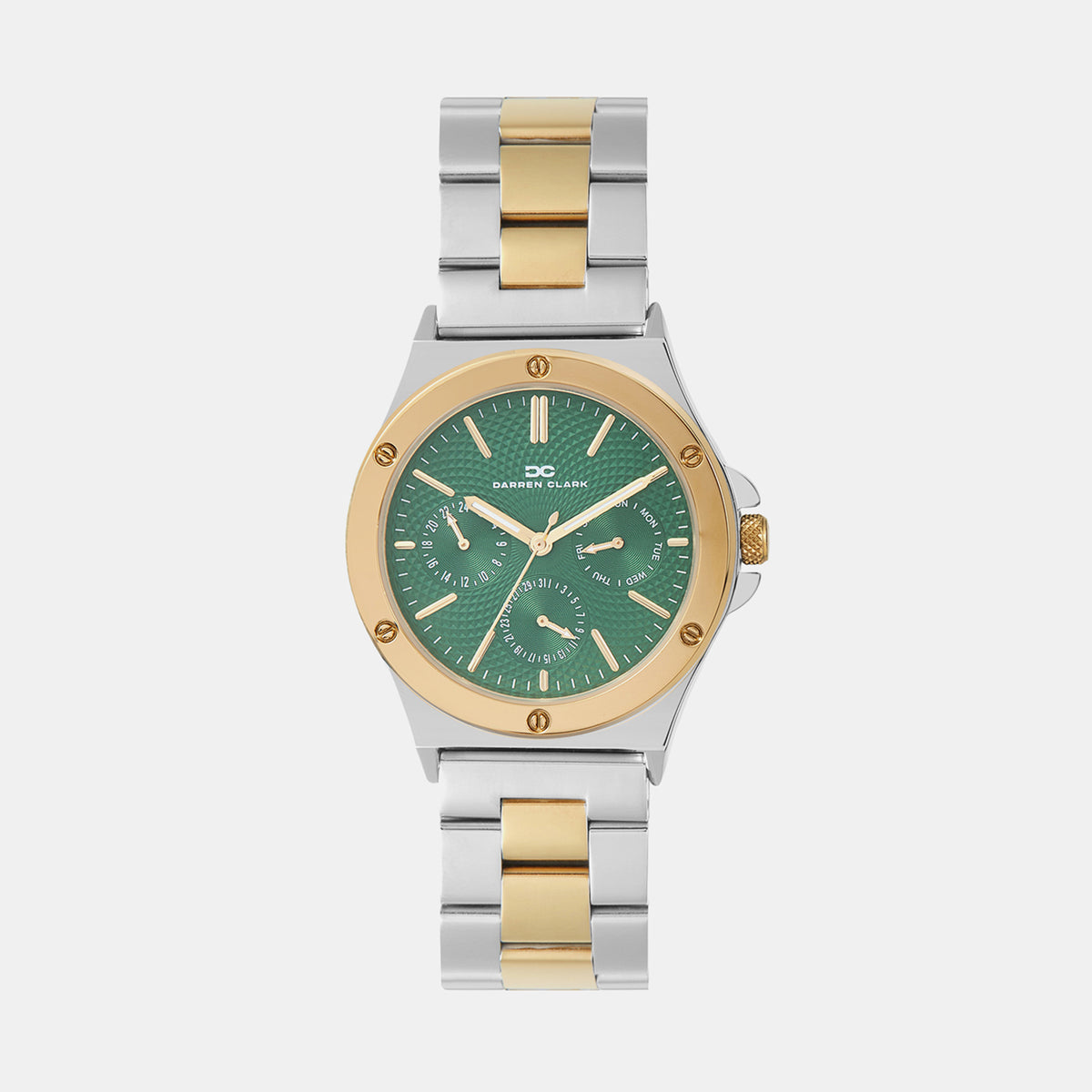 Men Quartz Green Dial Multi-Function Metal Watch 1017D-M1214
