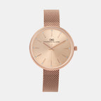 Women Quartz Rose Dial Analog Mesh Watch 2007C-E0307