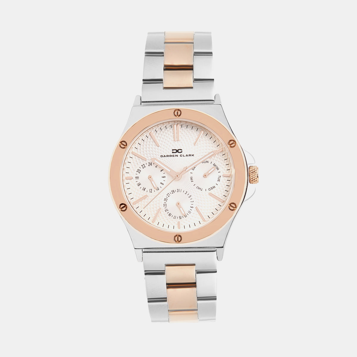 Men Quartz Silver Dial Multi-Function Metal Watch 1017E-M1303