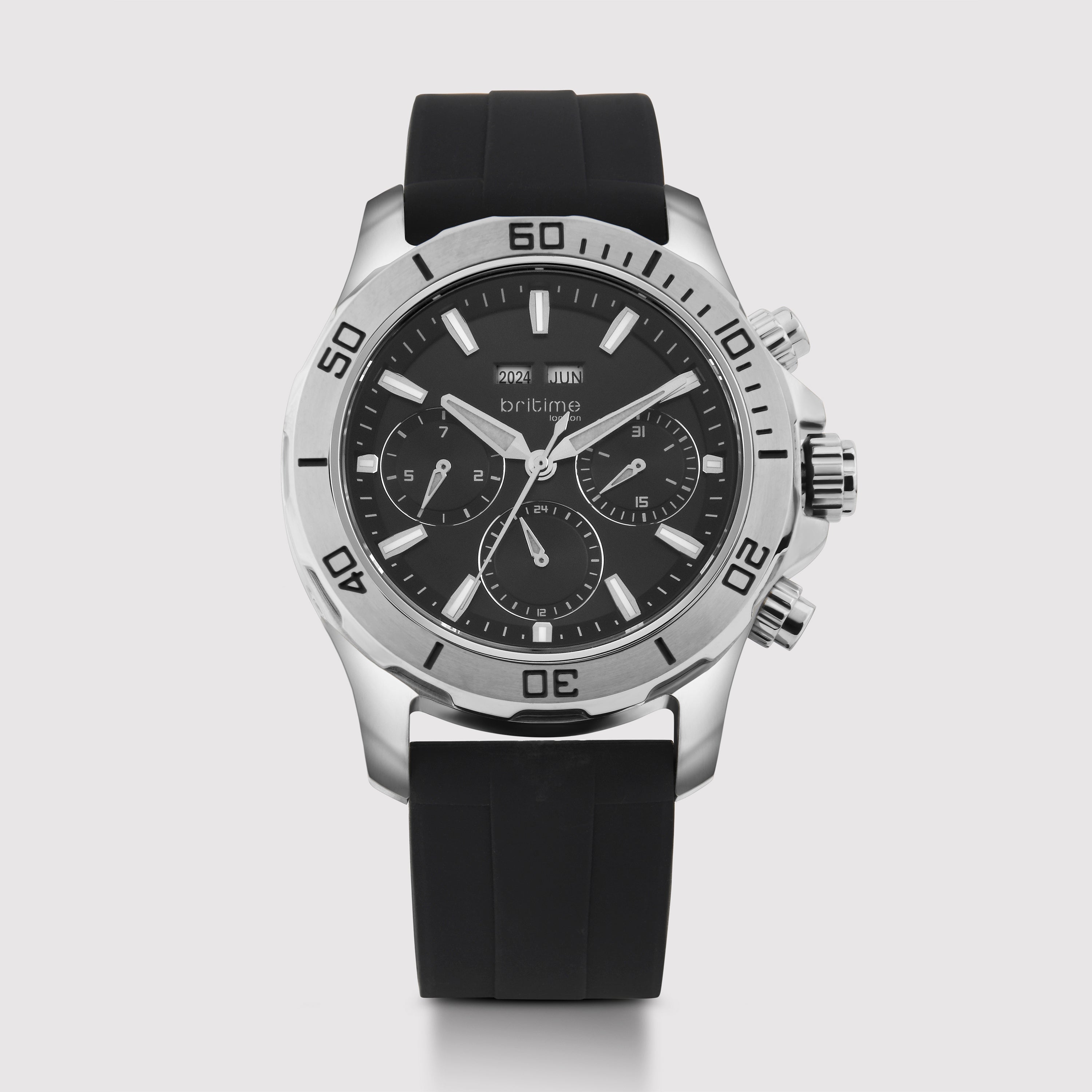 Britime Round Black Chronograph watch
