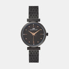 Women Quartz Black Dial Analog Metal Watch 2013F-M0404