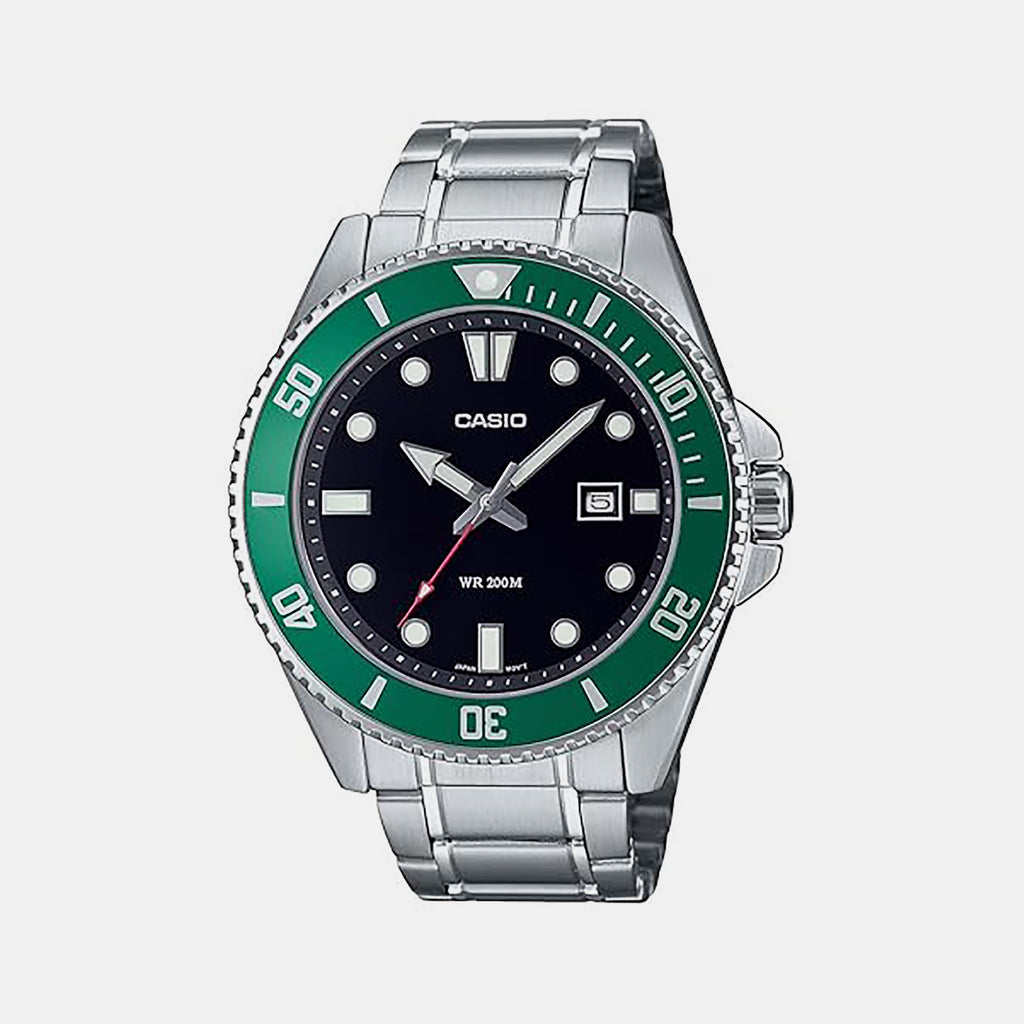 Enticer Men Quartz Black Dial Analog Stainless Steel Watch MDV-107D-3AV A2192