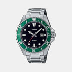 Enticer Men Quartz Black Dial Analog Stainless Steel Watch MDV-107D-3AV A2192