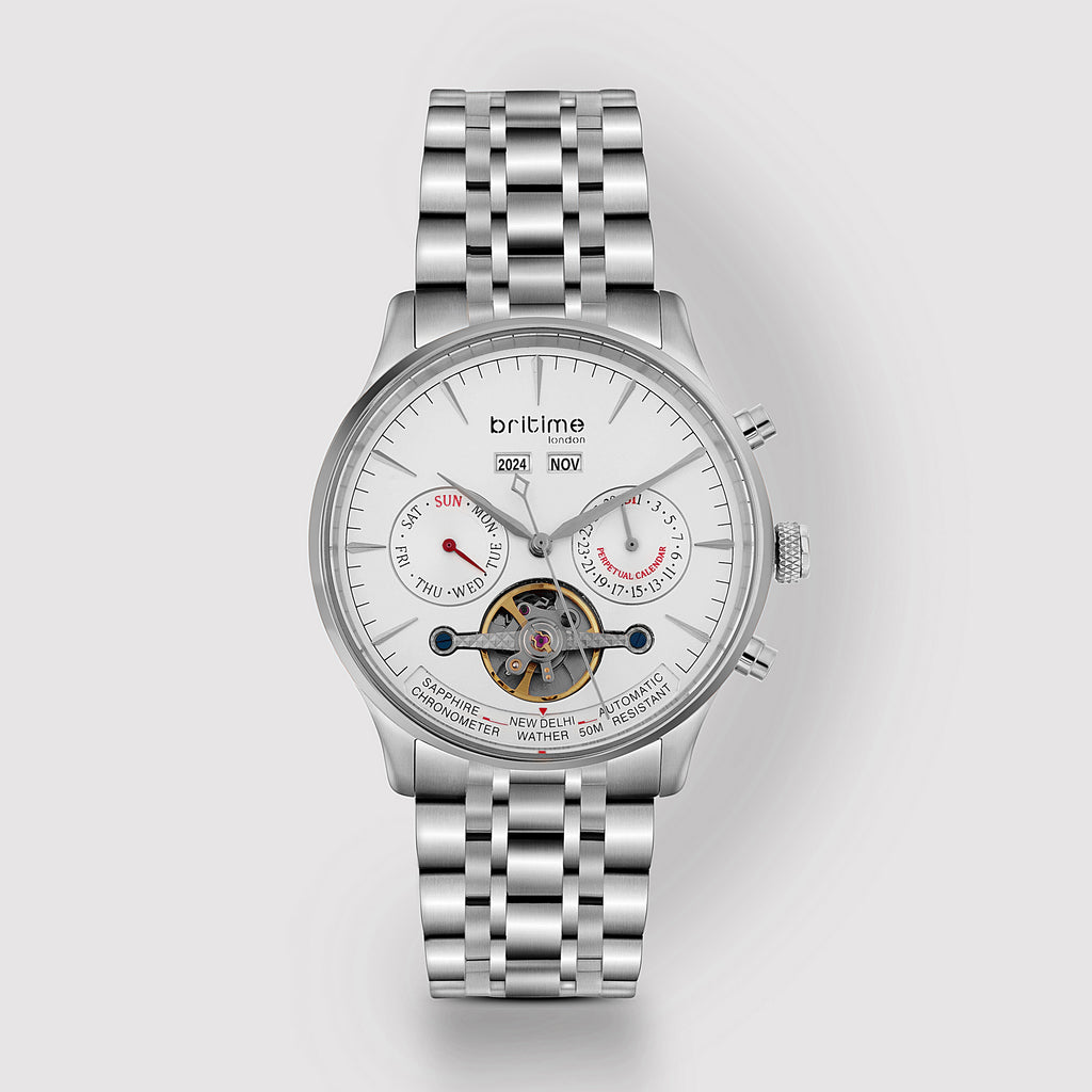 Britime Round Silver Chronograph watch