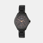 Women Quartz Black Dial Analog Metal Watch 2012F-M0404
