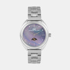Women Quartz Sea Blue Mother Of Pearl Dial Analog Metal Watch 2011A-M0117