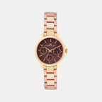 Women Quartz Brown Dial Analog Metal Watch 2012C-M0306