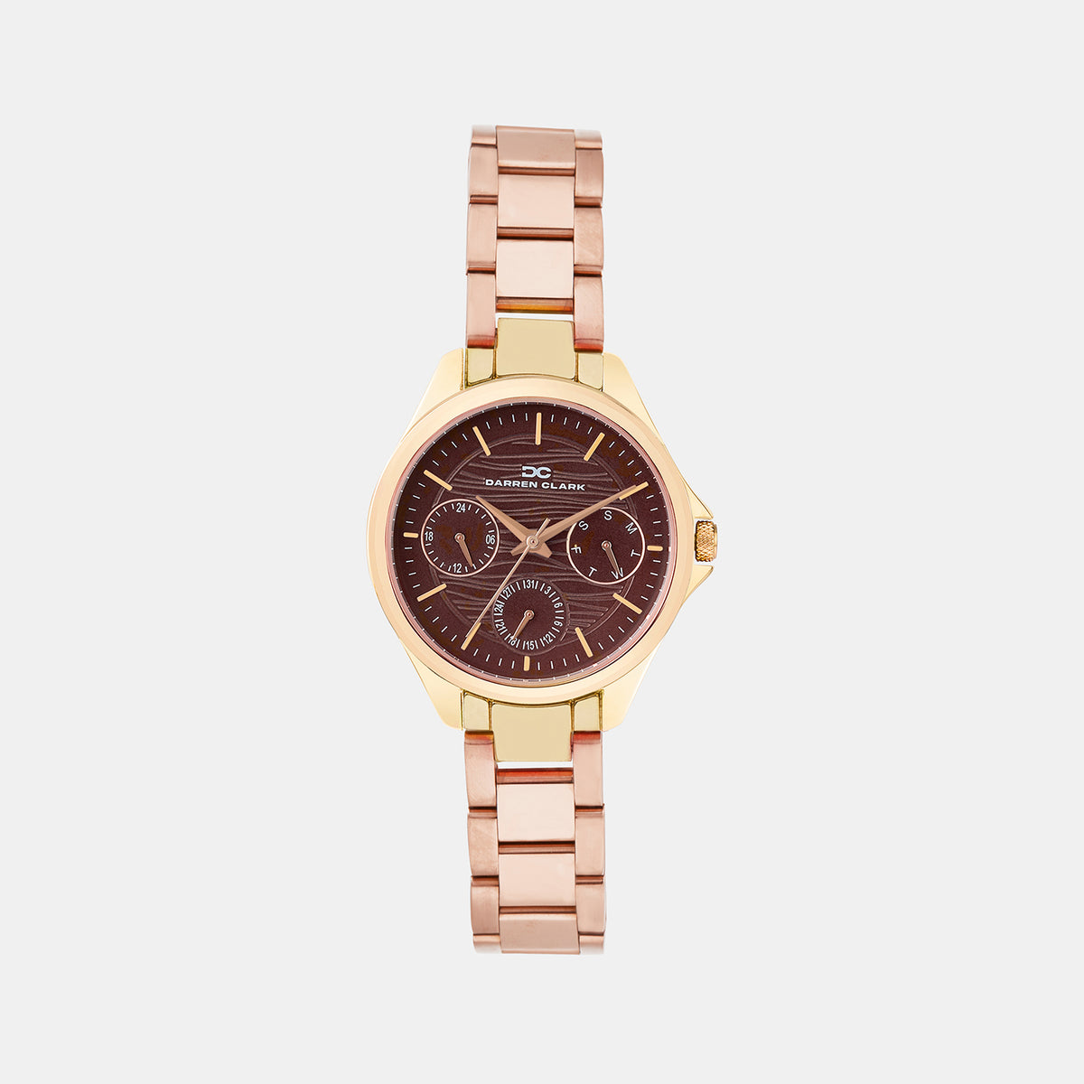 Women Quartz Brown Dial Analog Metal Watch 2012C-M0306
