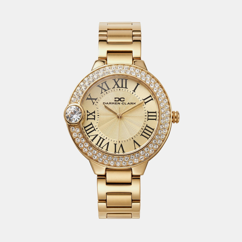 Women Quartz Champagne Dial Analog Metal Watch 2017B-M0209
