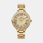 Women Quartz Champagne Dial Analog Metal Watch 2017B-M0209
