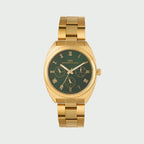 Men Quartz Green Dial Multi-Function Metal Watch 1014B-M0214