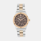 Men Quartz Brown Dial Multi-Function Metal Watch 1017E-M1315