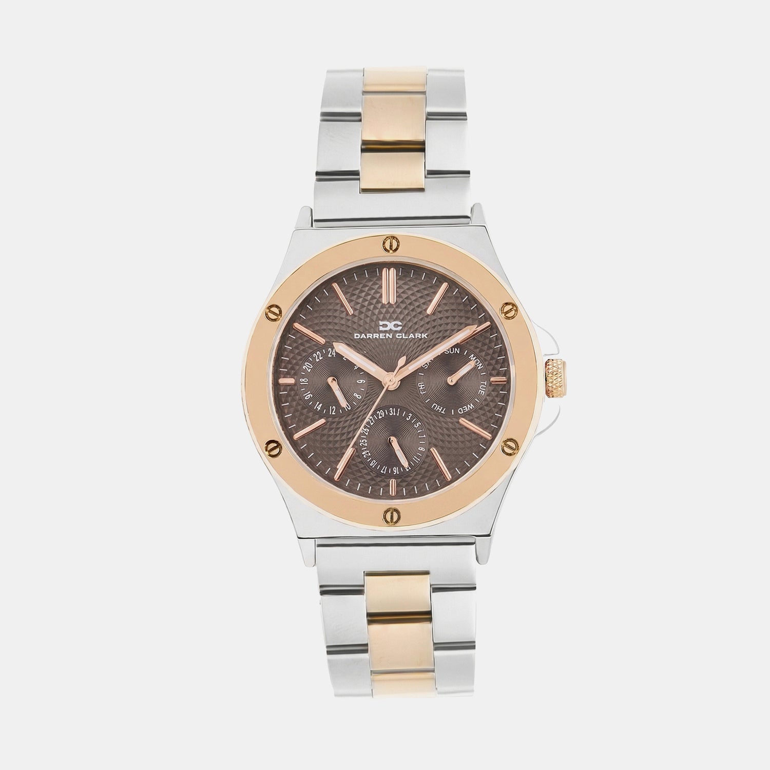Men Quartz Brown Dial Multi-Function Metal Watch 1017E-M1315