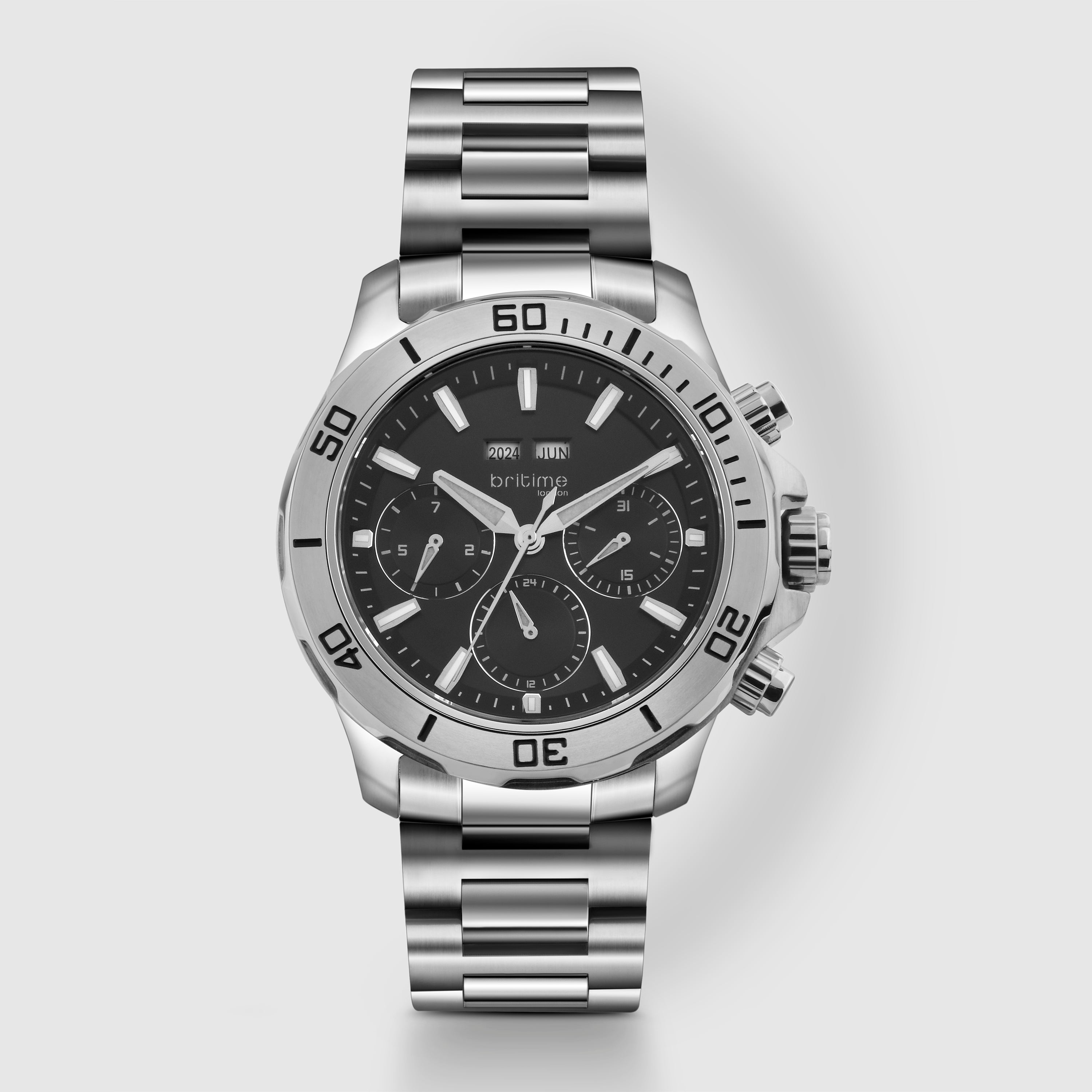 Britime Round Black Chronograph watch