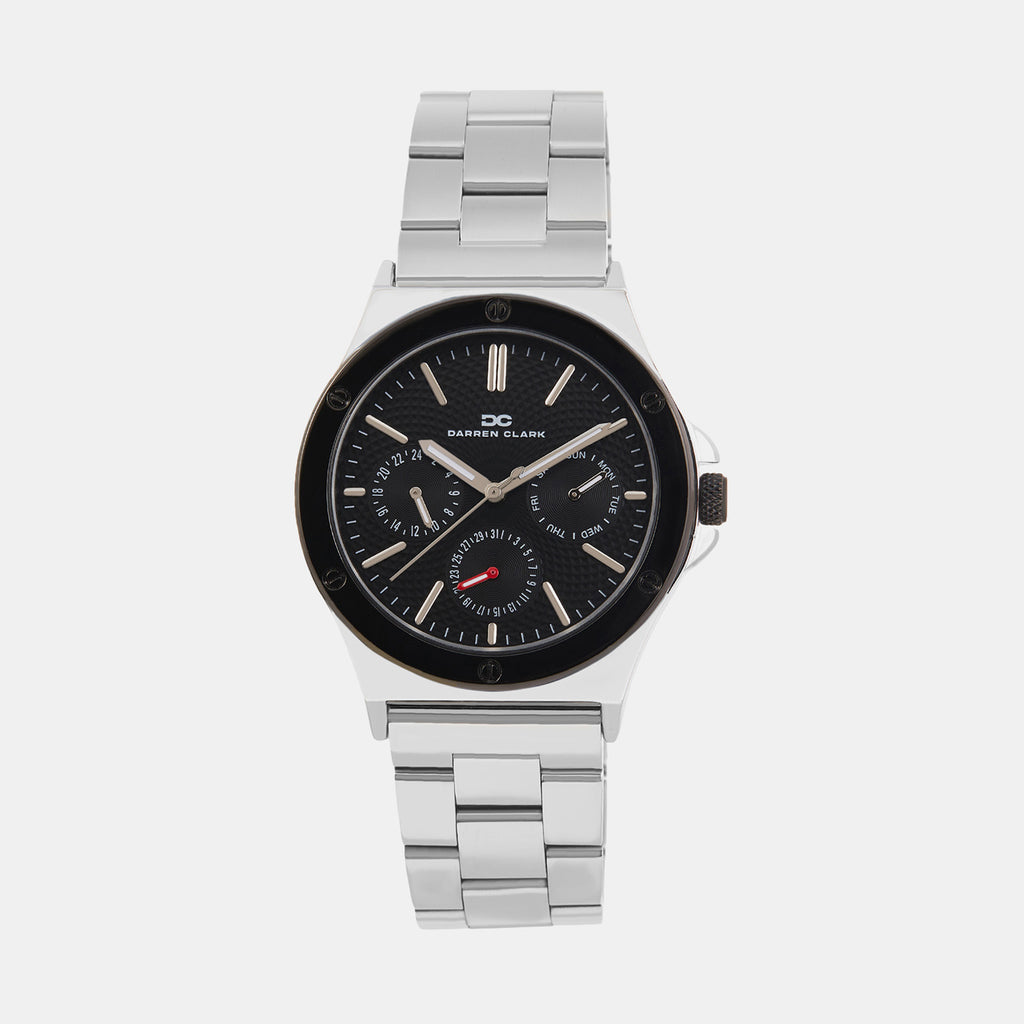 Men Quartz Black Dial Multi-Function Metal Watch 1017A-M0104