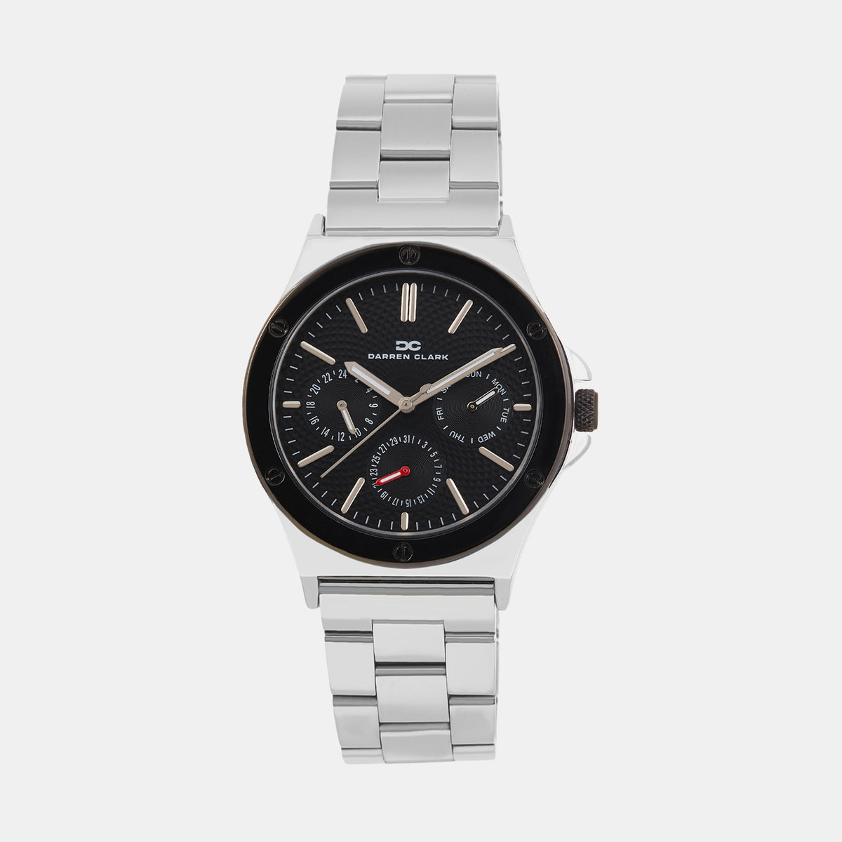 Men Quartz Black Dial Multi-Function Metal Watch 1017A-M0104
