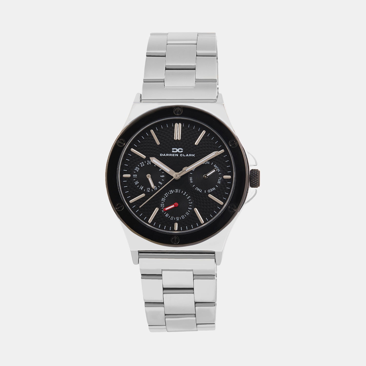 Men Quartz Black Dial Multi-Function Metal Watch 1017A-M0104
