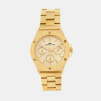 Men Quartz Champagne Dial Multi-Function Metal Watch 1017B-M0208