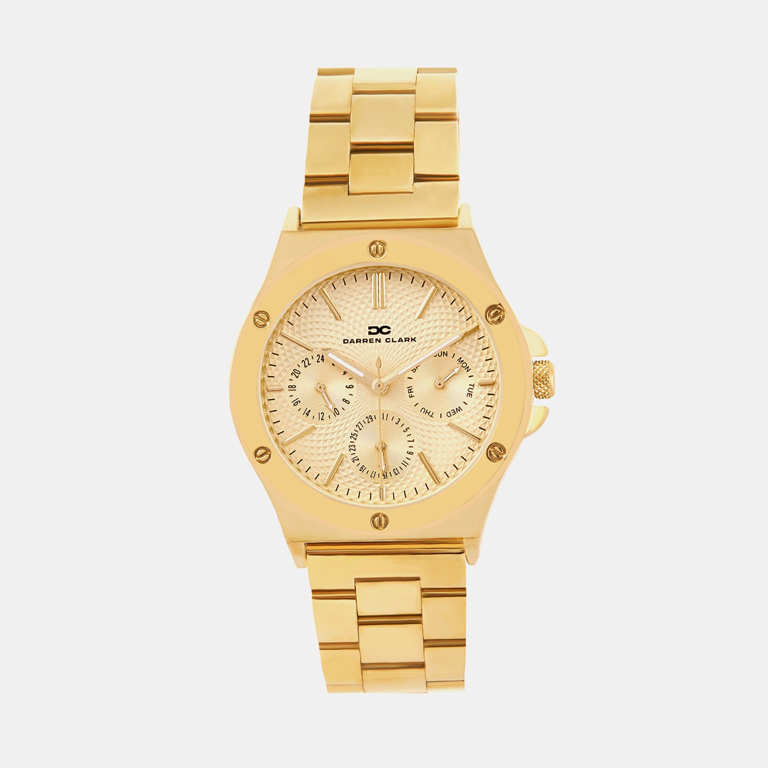 Men Quartz Champagne Dial Multi-Function Metal Watch 1017B-M0208