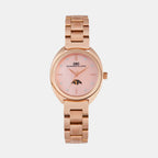 Women Quartz Pink Mother Of Pearl Dial Analog Metal Watch 2011C-M0318