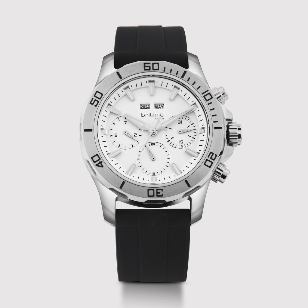 Britime Round Silver Chronograph watch
