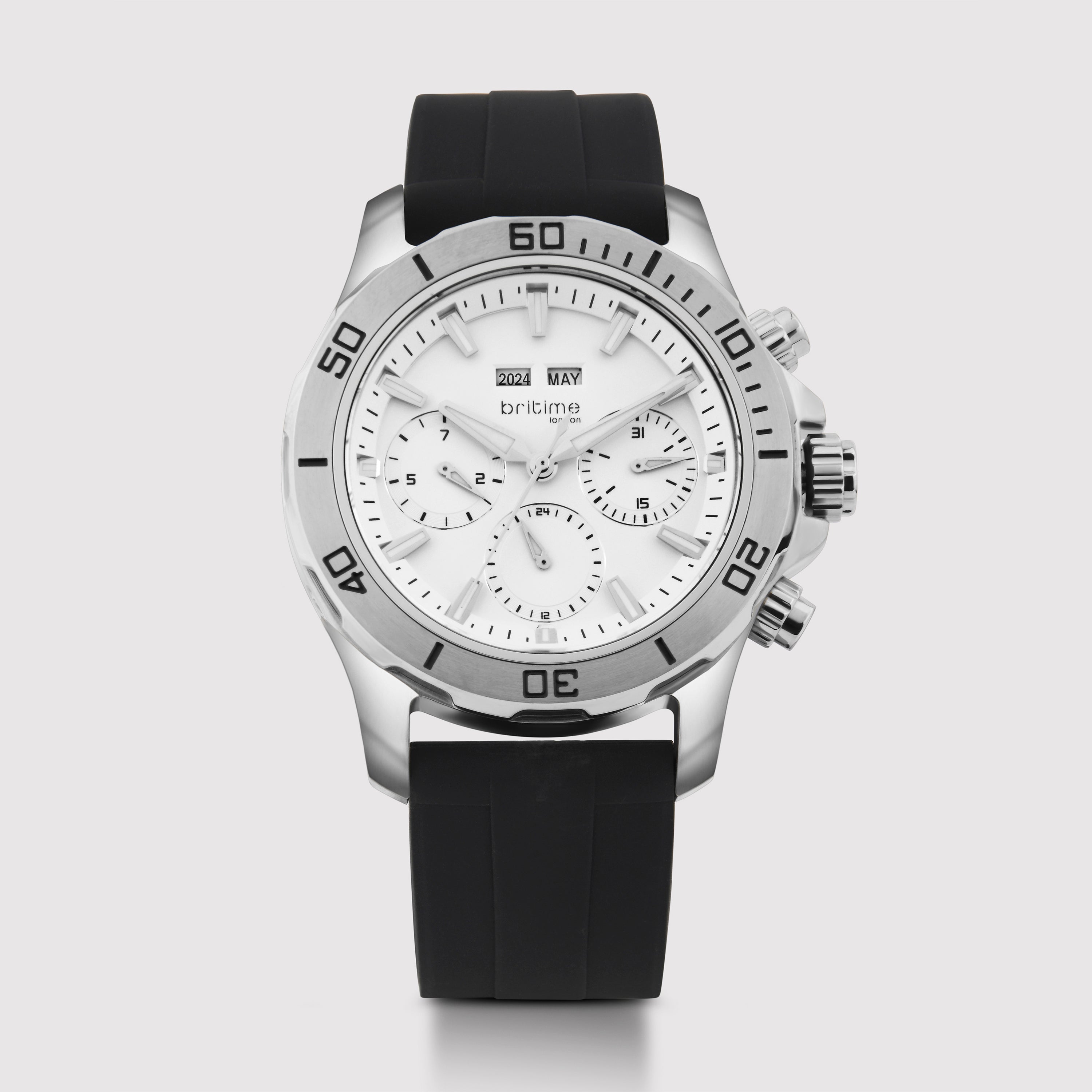 Britime Round Silver Chronograph watch