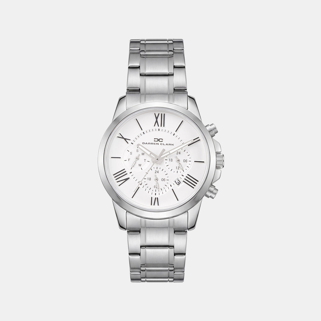 Men Quartz Silver Dial Multi-Function Metal Watch 1009A-M0102