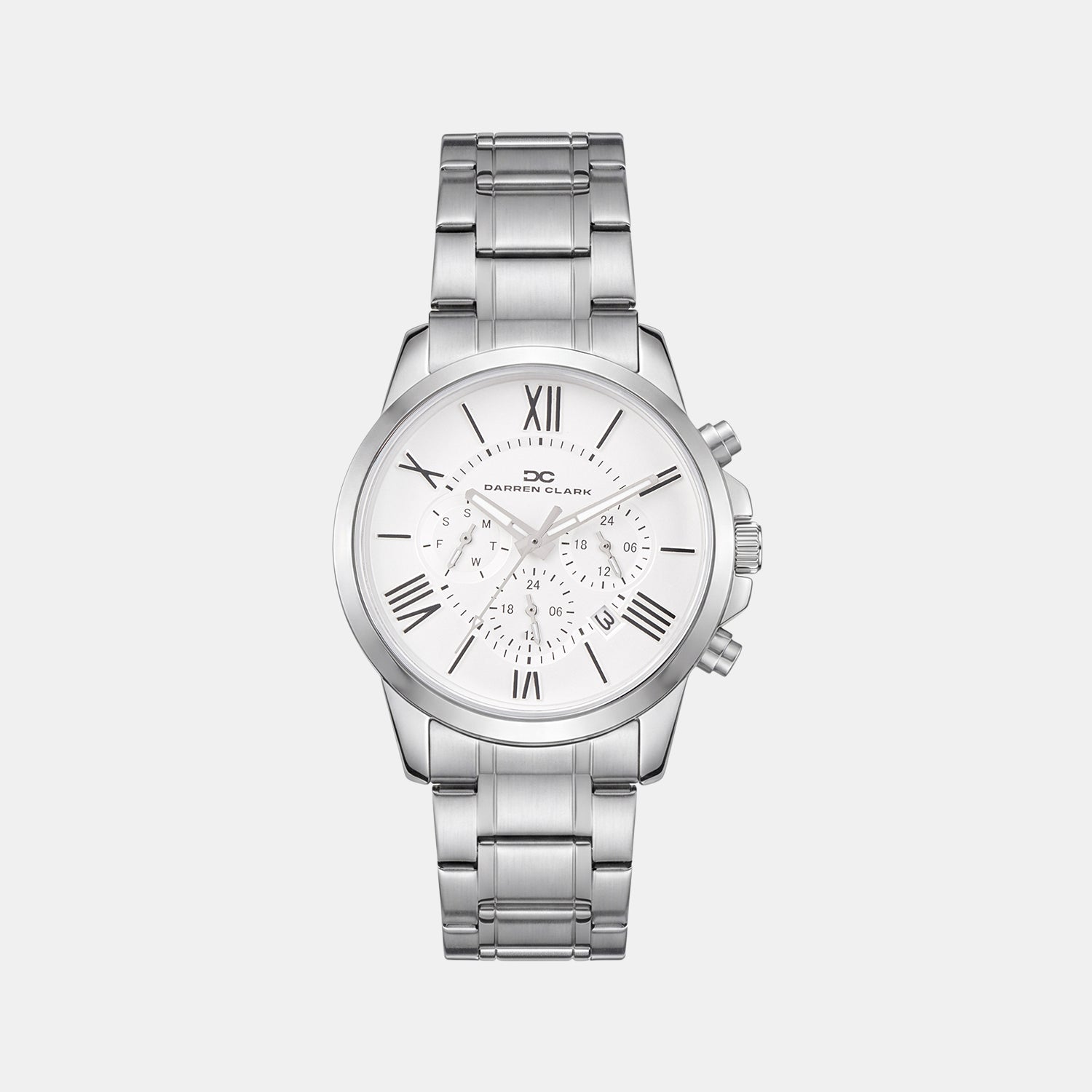 Men Quartz Silver Dial Multi-Function Metal Watch 1009A-M0102