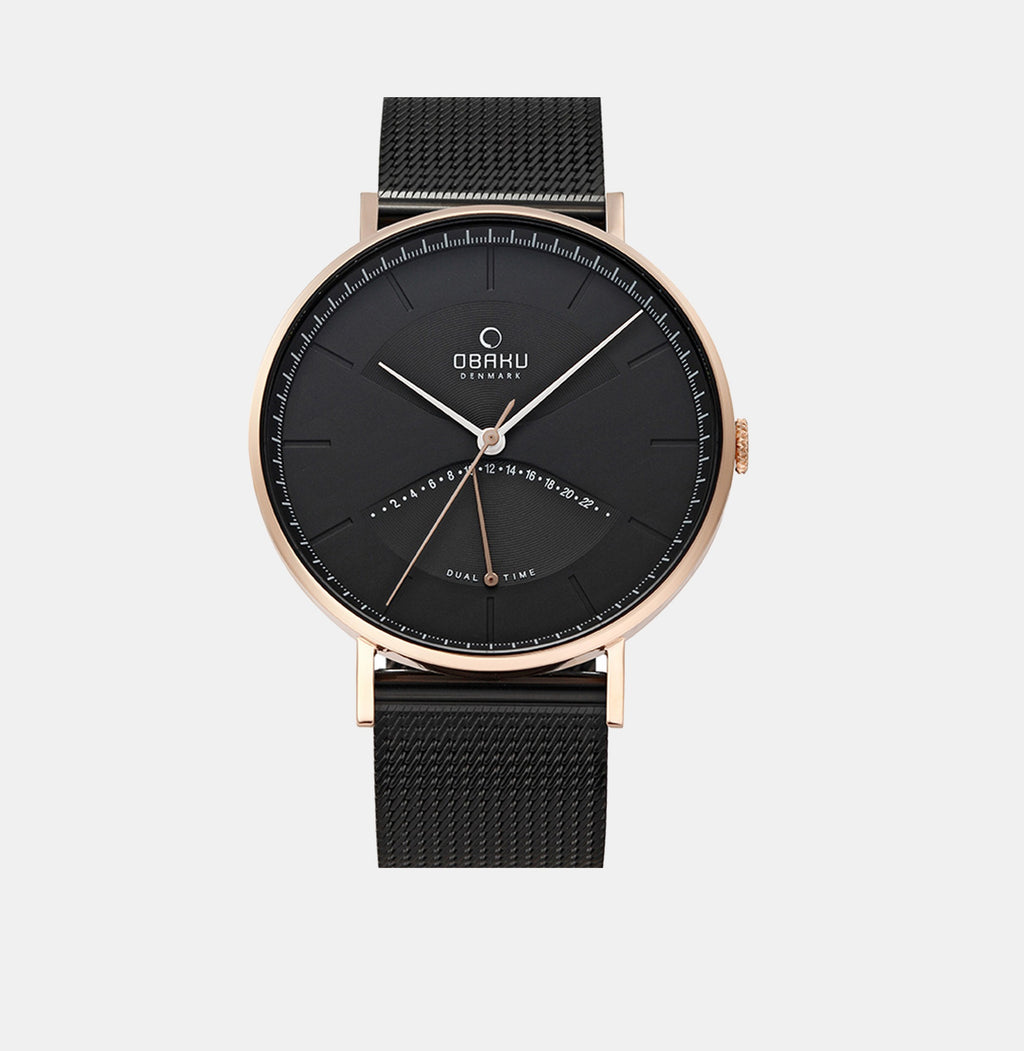 Obaku Round Black Analog watch