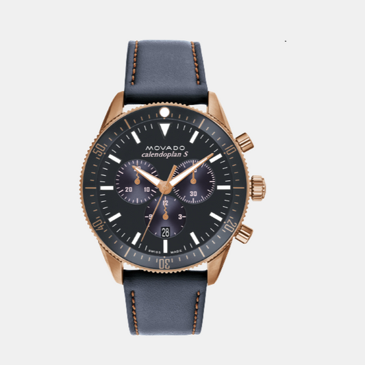 Heritage Male Grey Chronograph Leather Watch 3650168