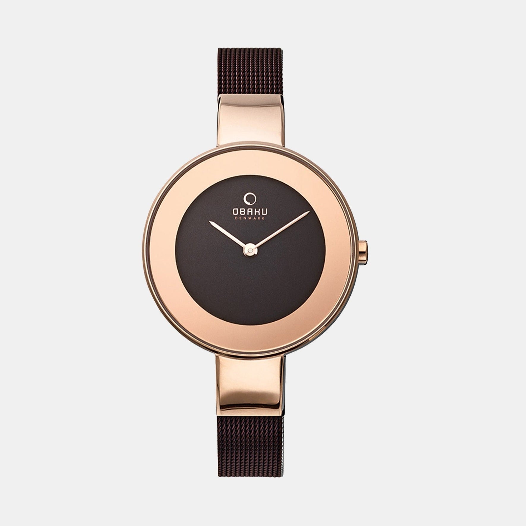 Obaku Round Brown Analog watch