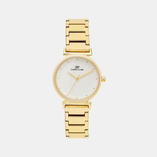 Female White Analog Brass Watch 2001B-M0202