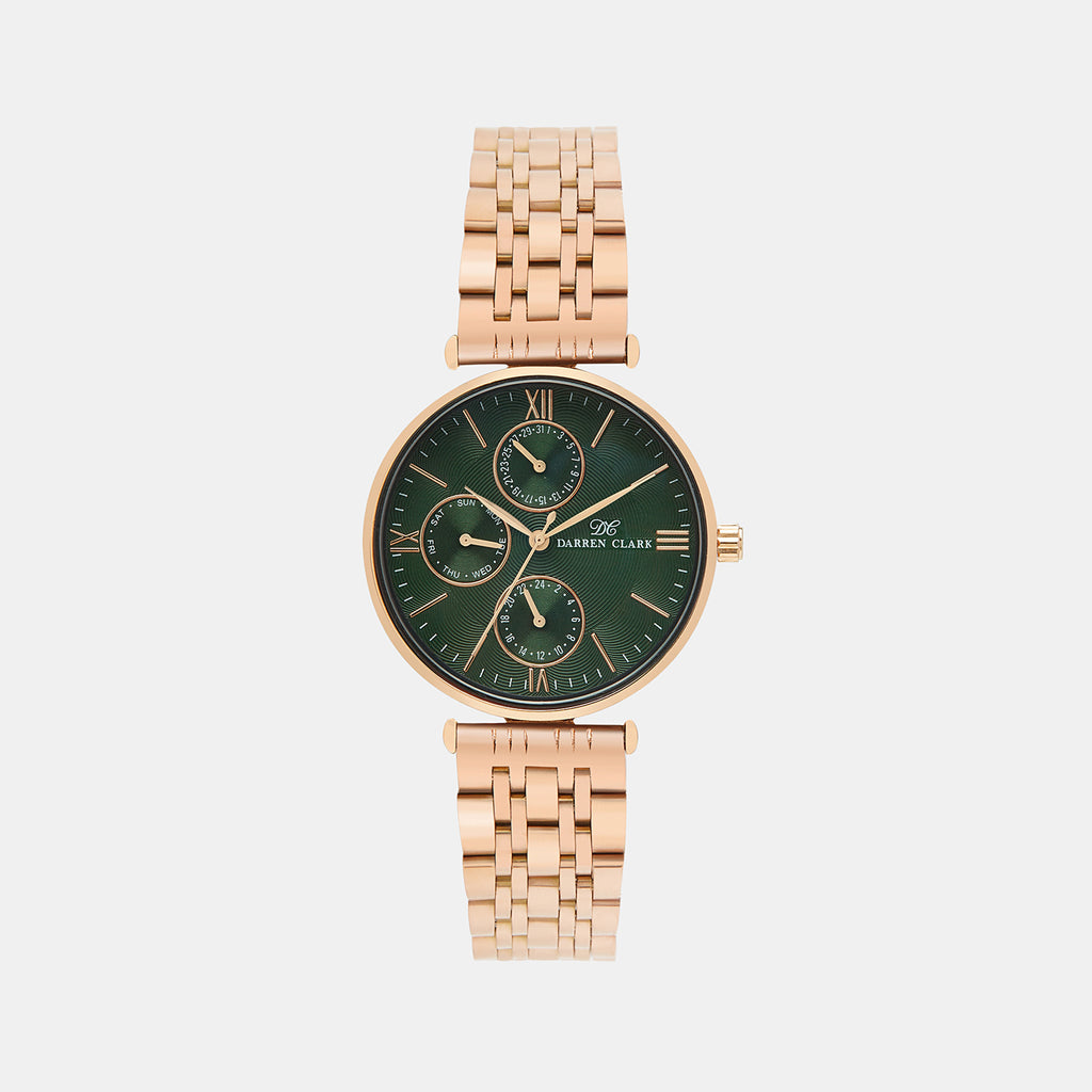 Darren Clark Round Green Chronograph watch