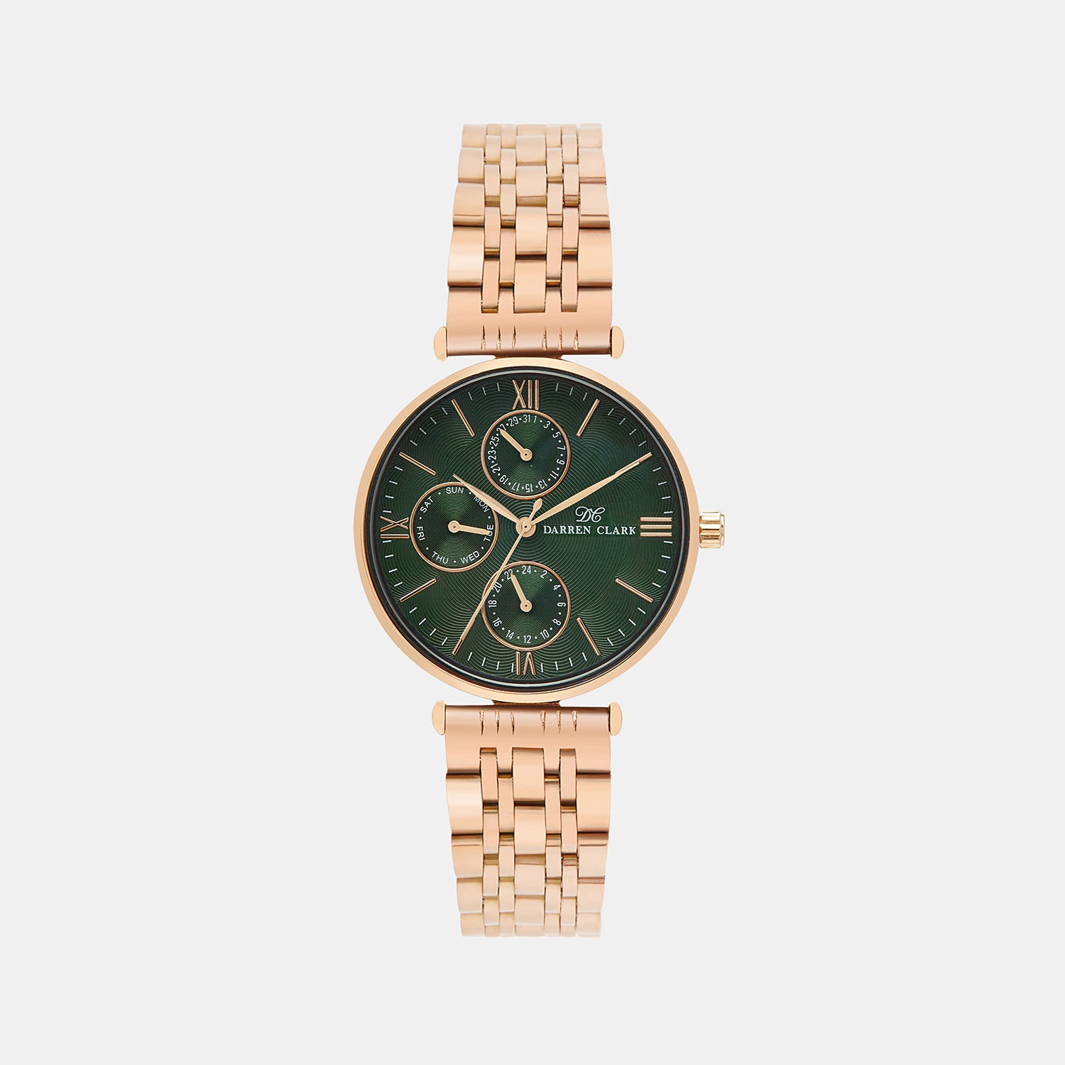 Darren Clark Round Green Chronograph watch