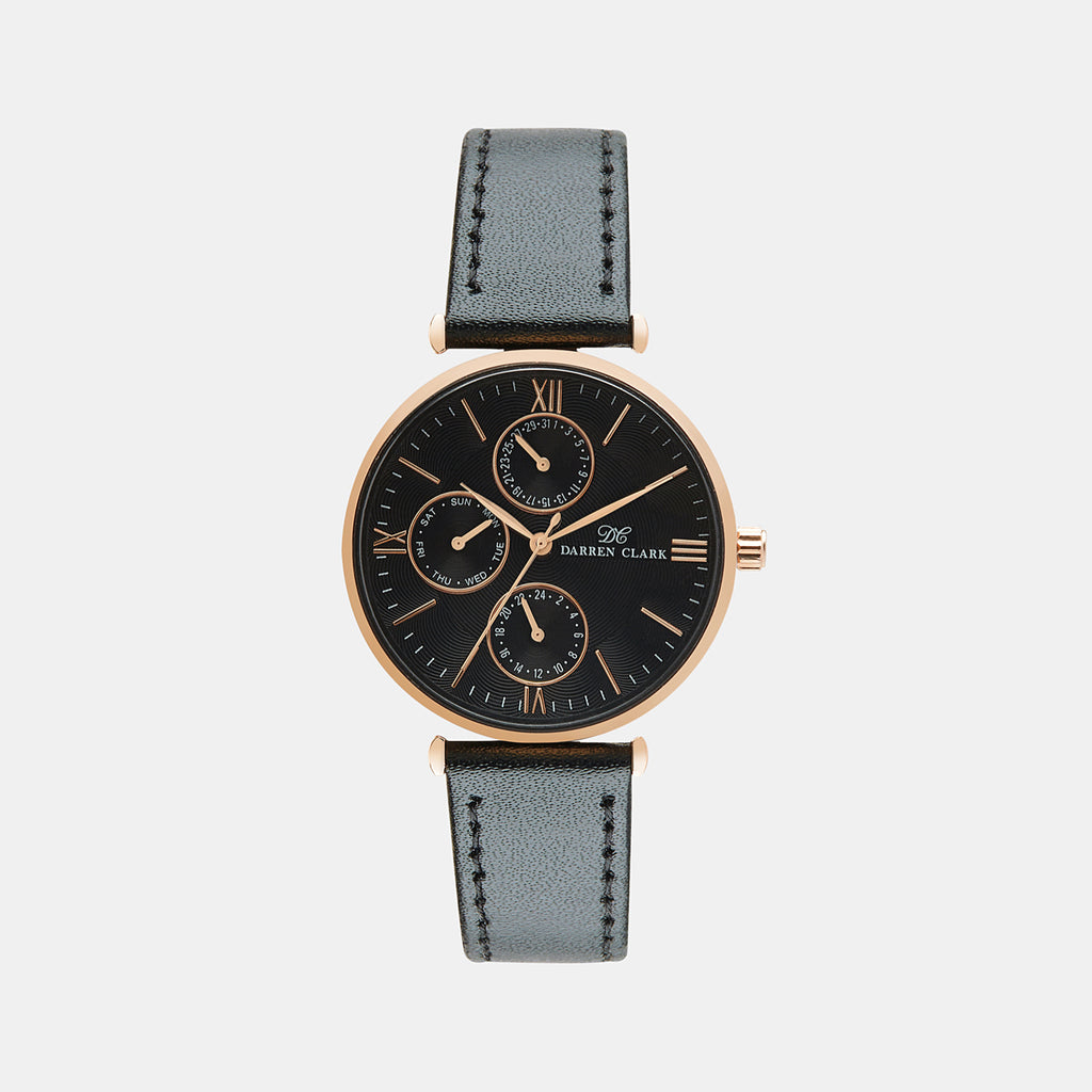 Darren Clark Round Black Chronograph watch