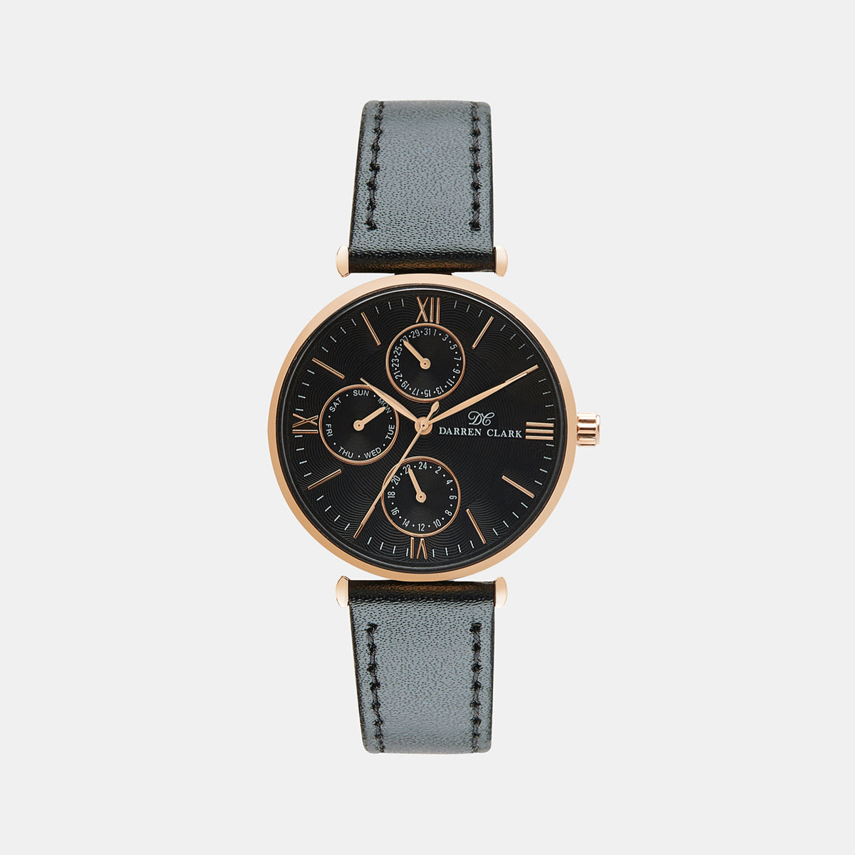 Darren Clark Round Black Chronograph watch