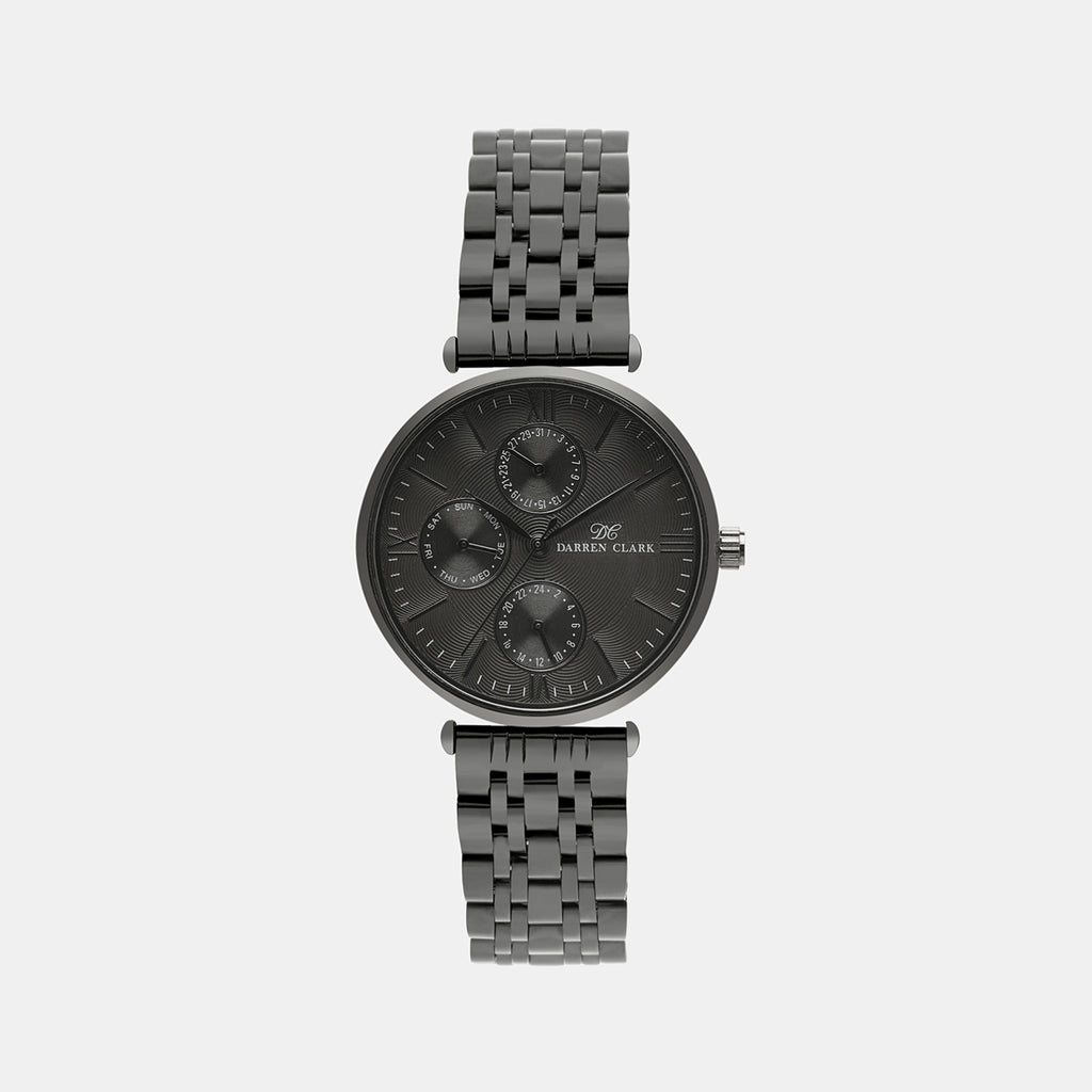 Darren Clark Round Black Chronograph watch
