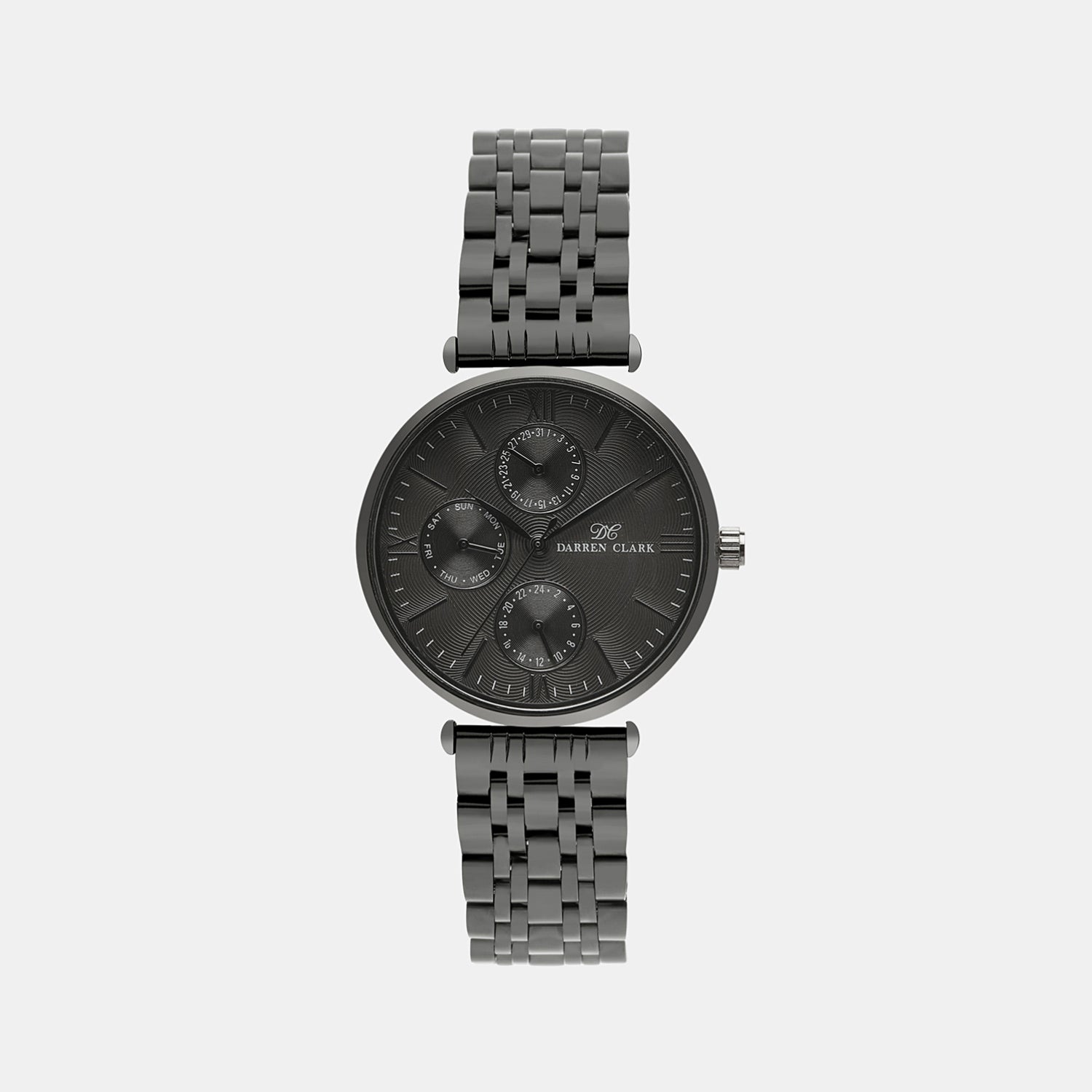 Darren Clark Round Black Chronograph watch