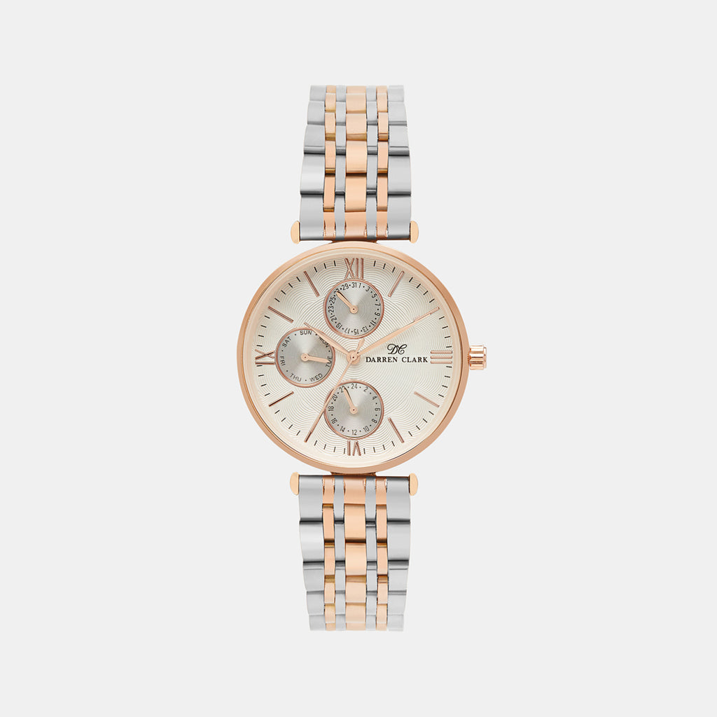 Darren Clark Round Silver Chronograph watch