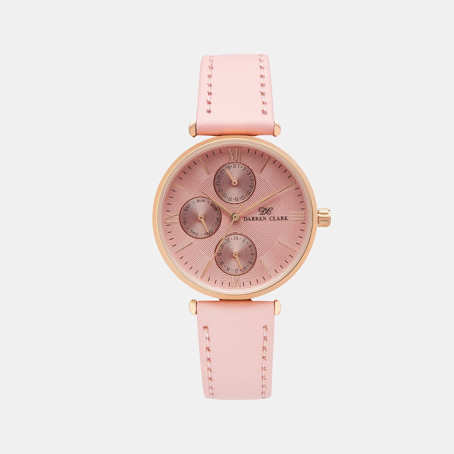 Darren Clark Round Pink Chronograph watch