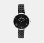 Women Quartz Black Dial Analog Stainless Steel Watch 2004F-C0104