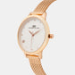 Women Quartz White Dial Analog Mesh Watch 2006C-E0302