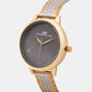 Women Quartz Grey Dial Analog Mesh Watch 2006E-E0315