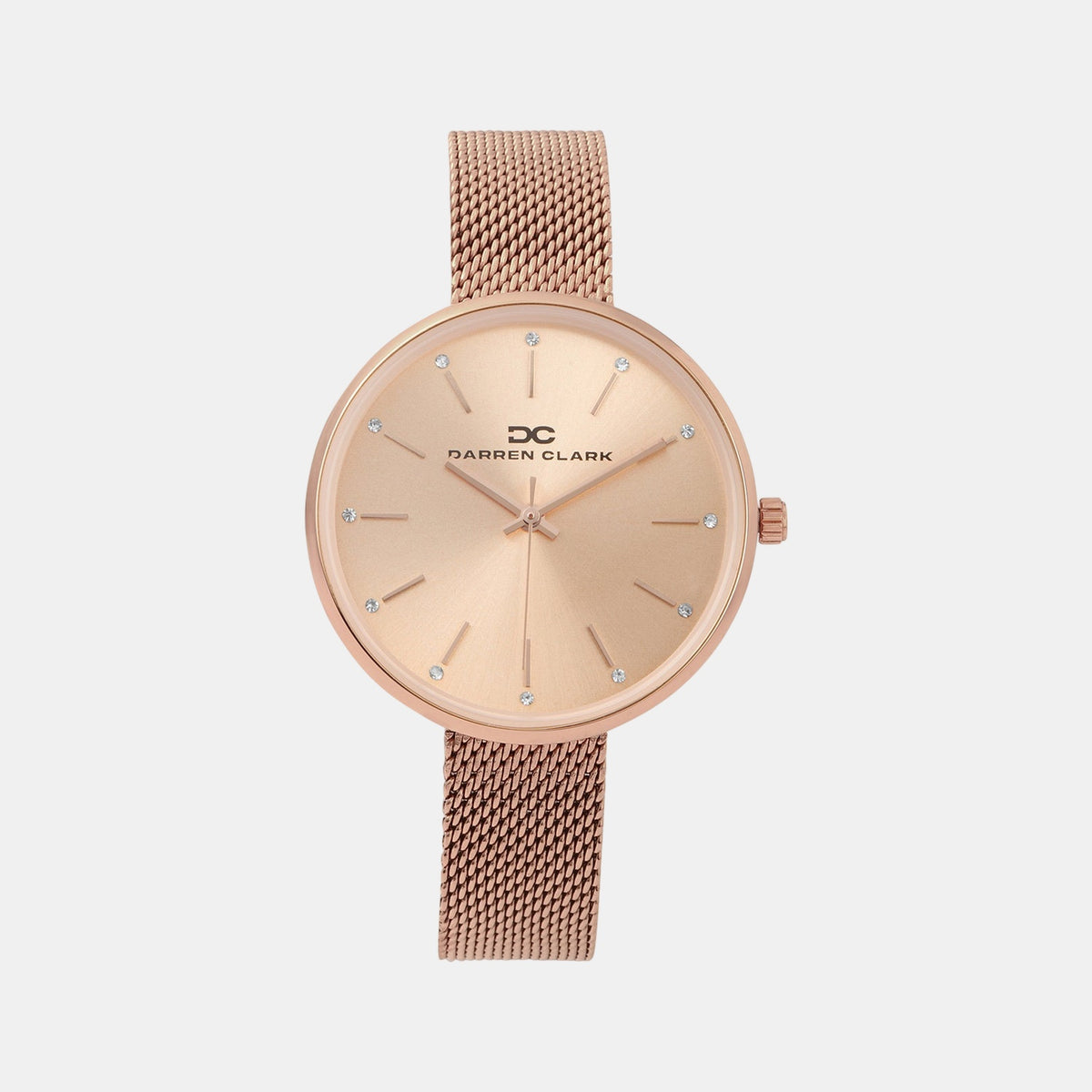 Women Quartz Rose Gold Dial Analog Mesh Watch 2007C-E0307