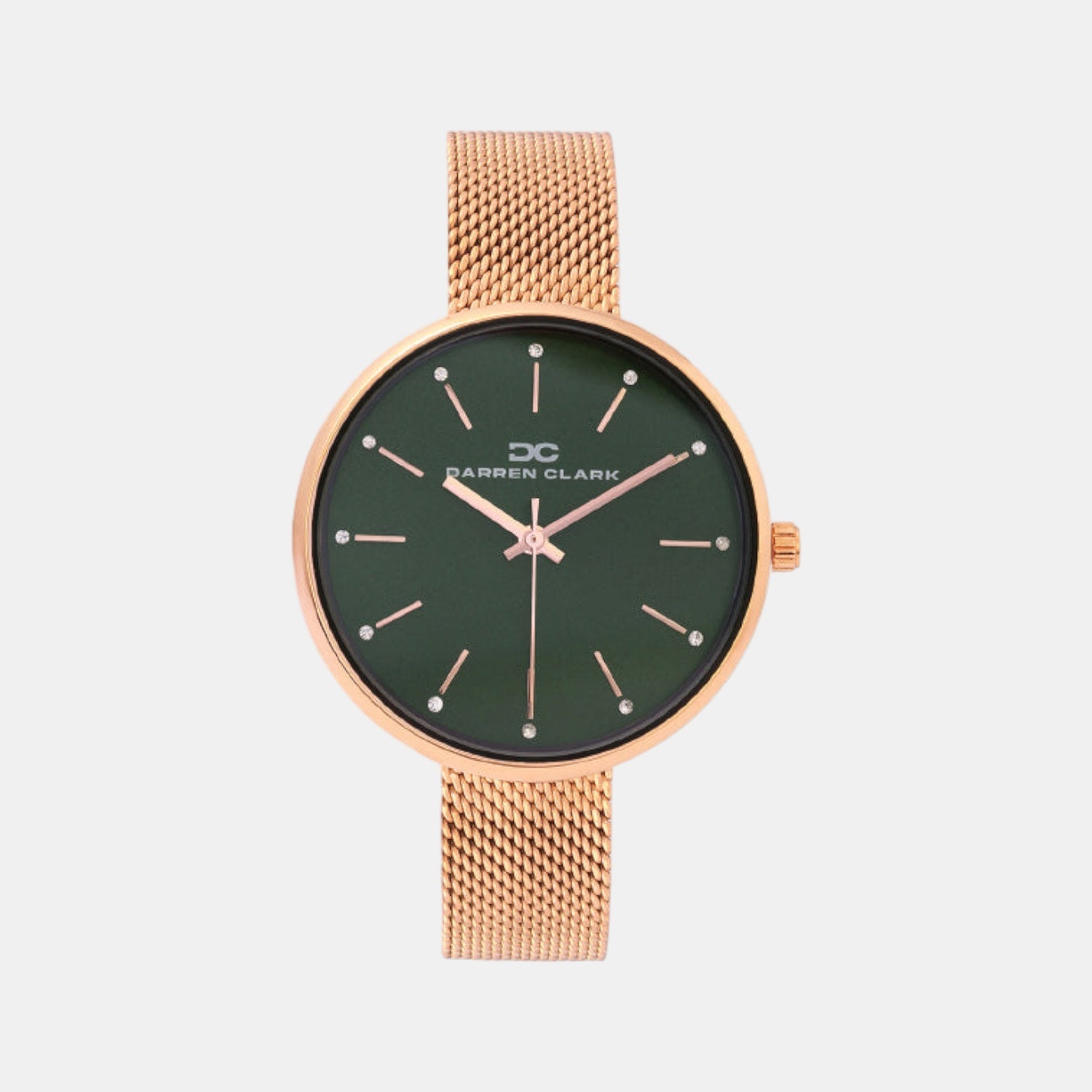 Women Quartz Green Dial Analog Mesh Watch 2007C-E0314