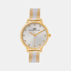 Women Quartz Silver Dial Analog Mesh Watch 2008D-E0203