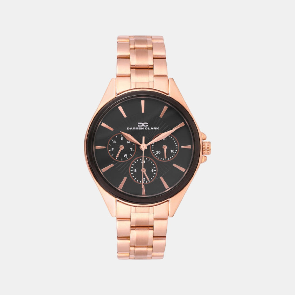 Women Quartz Black Dial Multi-Function Metal Watch 2010C-M0304
