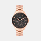 Women Quartz Black Dial Multi-Function Metal Watch 2010C-M0304