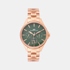 Women Quartz Green Dial Multi-Function Metal Watch 2010C-M0314